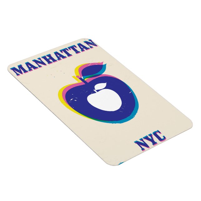 Ímã Cartaz de viagem 'Big Apple' vintage de Manhatten  (Lado Direito)