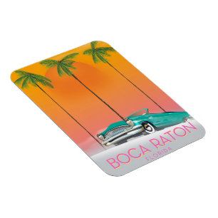 Ímã Cartaz de viagem Boca Raton Flórida.