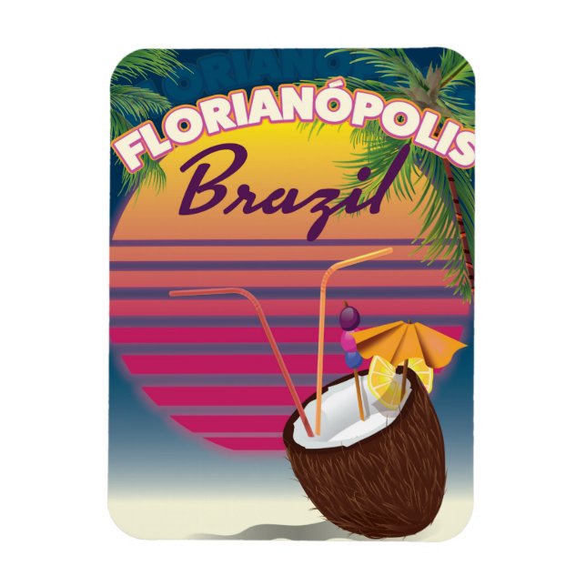Ímã Cartaz de viagem brasileiro Florianópolis (Vertical)