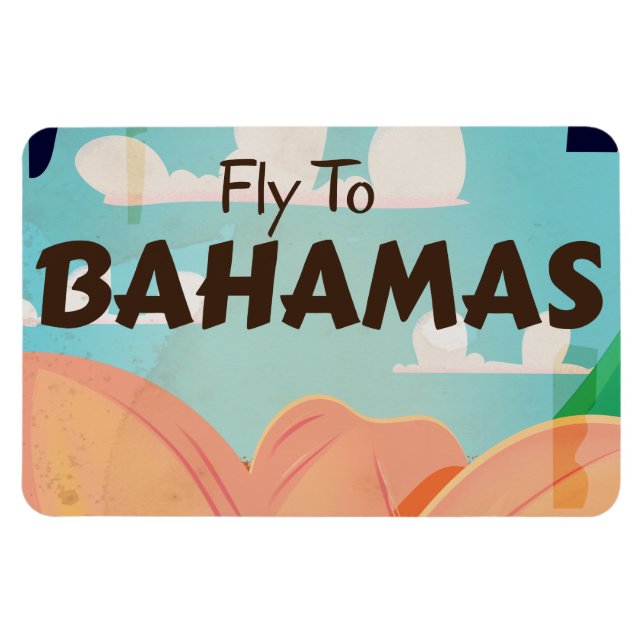 Ímã Cartaz de viagem clássico das Bahamas (Horizontal)