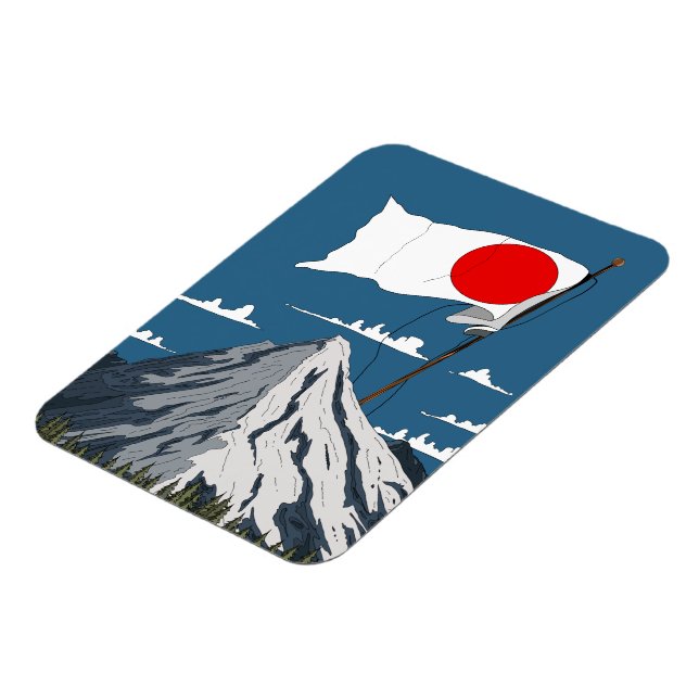 Ímã Cartaz de viagem da bandeira japonesa (Left Side)