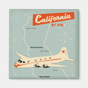 Imã Cartaz de viagem da Califórnia dos anos 50 "por vi