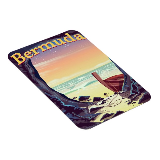 Ímã cartaz de viagem da Caverna Pirata das Bermudas (Lado Direito)