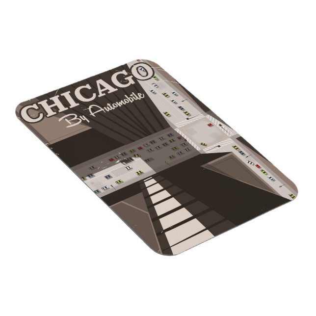 Ímã cartaz de viagem da cidade de Chicago (Lado Direito)