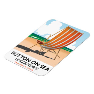 Ímã Cartaz de viagem da costa de Sutton on Sea.