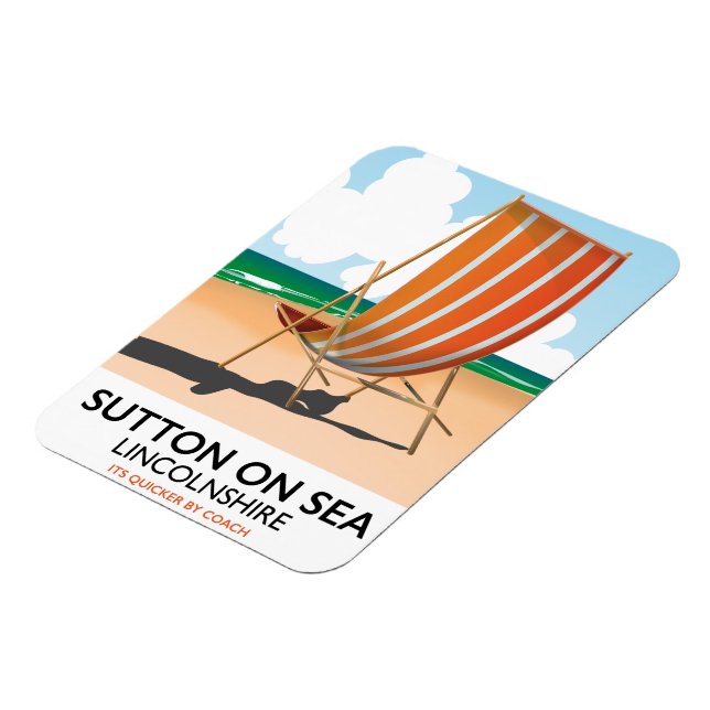 Ímã Cartaz de viagem da costa de Sutton on Sea. (Left Side)