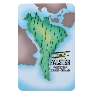 Ímã Cartaz de viagem da ilha Falster Dinamarca.