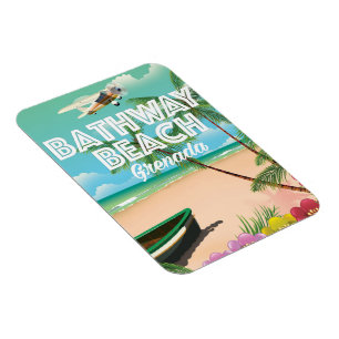 Ímã Cartaz de viagem da praia Bathway de Granada