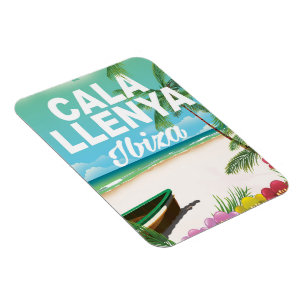 Ímã cartaz de viagem da praia cala llenya ibiza