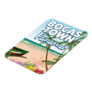 Ímã Cartaz de viagem da praia de Bocas Town Panamá