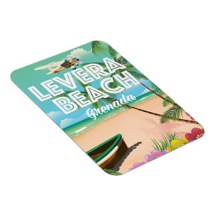 Ímã Cartaz de viagem da praia de Grenada levera