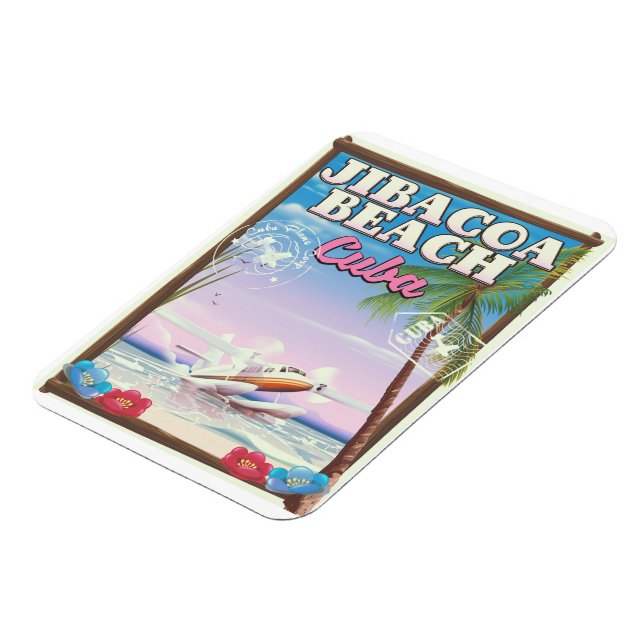 Ímã cartaz de viagem da praia de Jibacoa Cuba (Left Side)