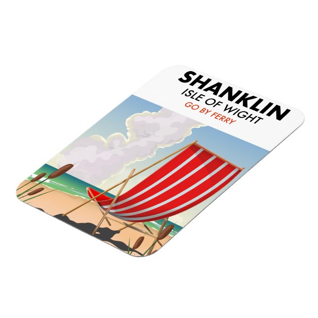 Ímã Cartaz de viagem da praia de Shanklin na ilha de W (Left Side)