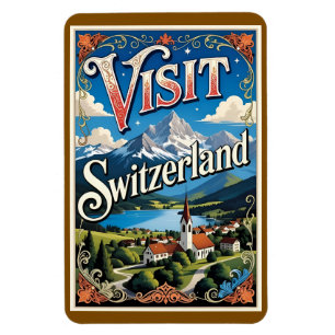 Ímã Cartaz de viagem da Suíça,