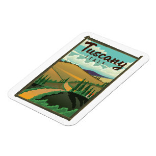 Ímã cartaz de viagem da Toscana Itália