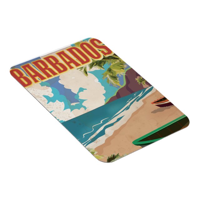 Ímã cartaz de viagem de Barbados (Lado Direito)