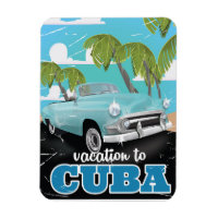 cartaz de viagem de carro antigo em Cuba