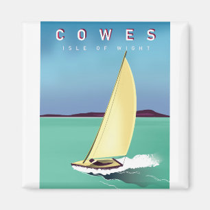 Imã cartaz de viagem de cowes ilha de wight.