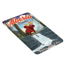 Ímã Cartaz de viagem de desenho animado de Alberta Can