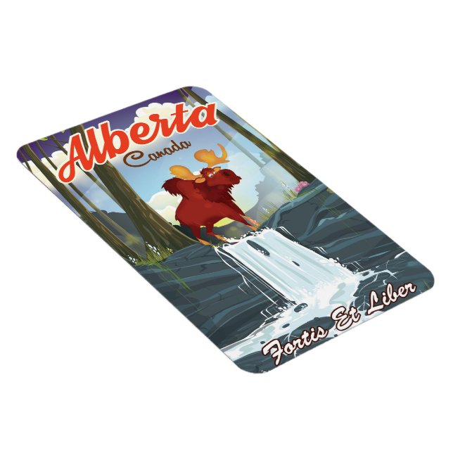 Ímã Cartaz de viagem de desenho animado de Alberta Can (Lado Direito)