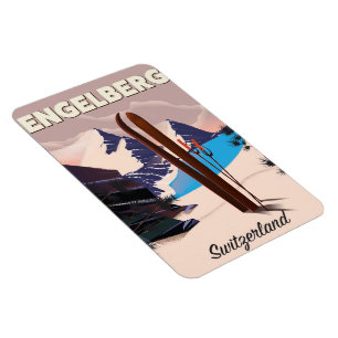 Ímã Cartaz de viagem de esqui Engelberg Suíça
