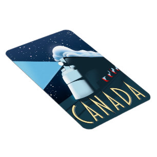 Ímã Cartaz de viagem de locomotiva do Canadá