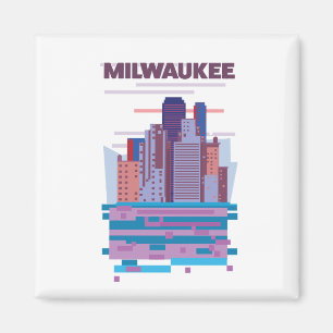 Imã Cartaz de viagem de Milwaukee