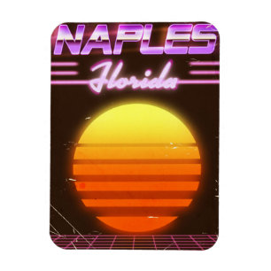 Ímã Cartaz de viagem de Nápoles Flórida anos 80