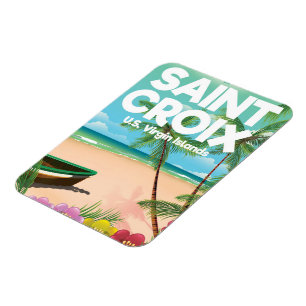Ímã cartaz de viagem de Saint Croix, Ilhas Virgens Ame