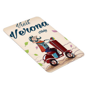 Ímã Cartaz de viagem de scooter italiano de Verona