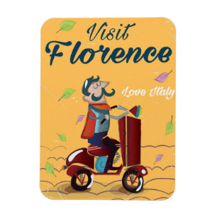 Ímã Cartaz de viagem de scooter italiano em Florença
