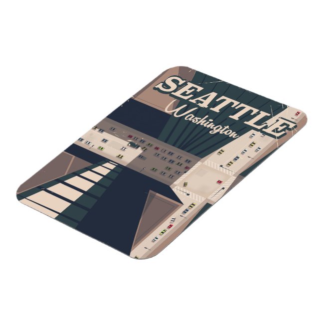 Ímã Cartaz de viagem de Seattle, estado de Washington (Left Side)