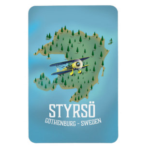 Ímã Cartaz de viagem de Styrsö, Suécia.