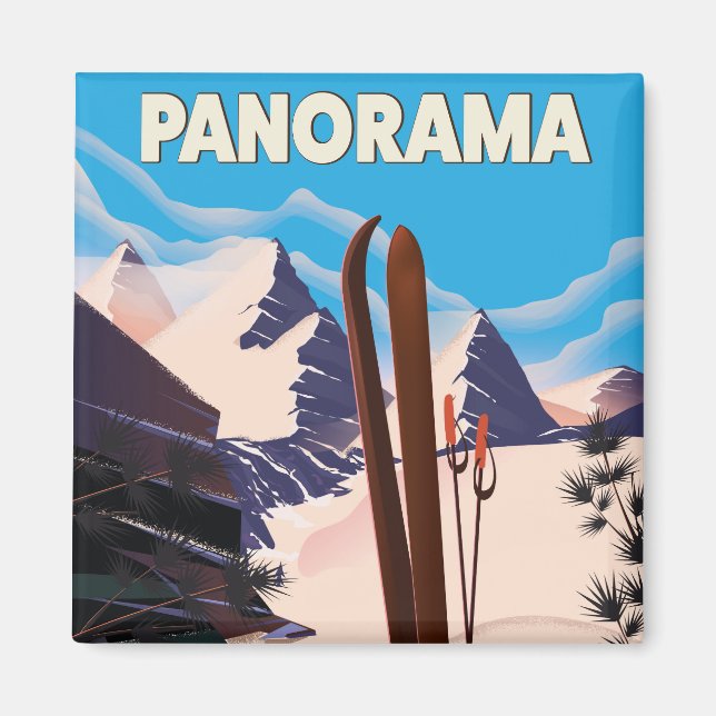 Imã Cartaz de viagem do Canadá Panorama (Frente)
