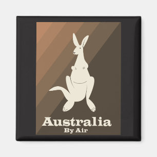 Imã Cartaz de viagem do canguru Australia By Air.