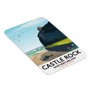 Ímã cartaz de viagem do castelo rocha irlanda do norte