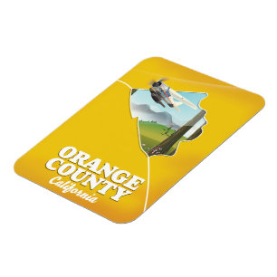Ímã Cartaz de viagem do Condado de Orange, Califórnia