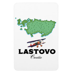 Ímã Cartaz de viagem do mapa da Croácia Lastovo.