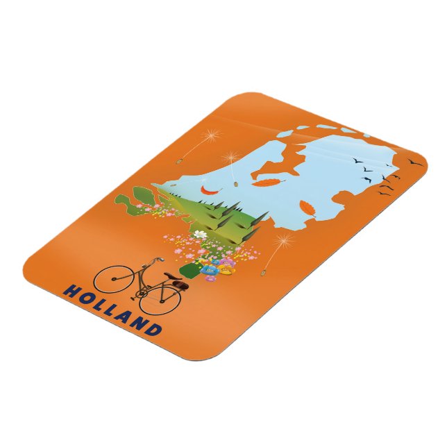 Ímã Cartaz de viagem do mapa da Holanda (Left Side)