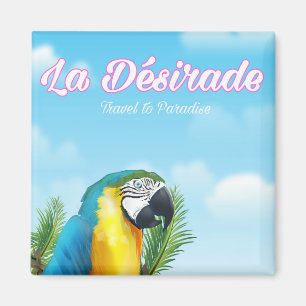 Imã Cartaz de viagem do Papagaio La Désirade