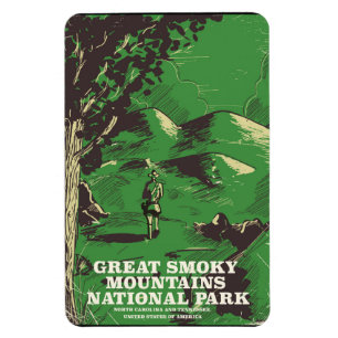 Ímã Cartaz de viagem do Parque Nacional Great Smoky Mo