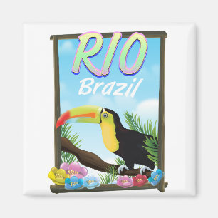Imã Cartaz de viagem do Rio Brasil Tucano