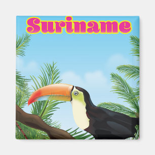 Imã Cartaz de viagem do Suriname paraíso sul-americano