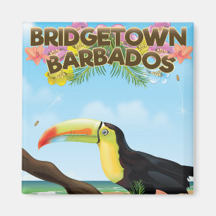 Imã Cartaz de viagem do Toucan Bridgetown Barbados