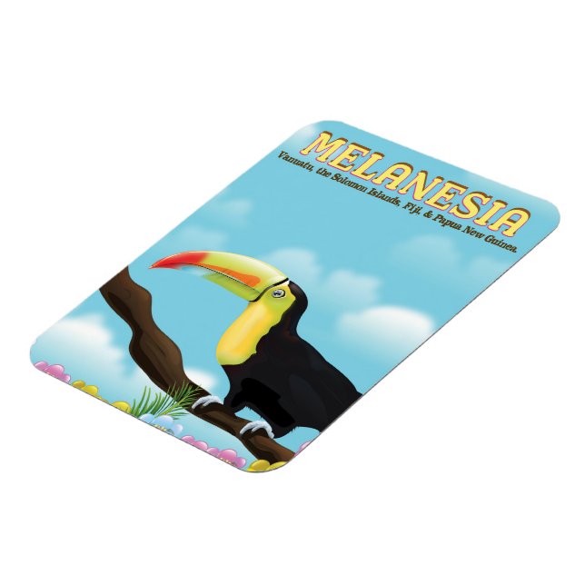 Ímã cartaz de viagem do tucano da Melanésia (Left Side)