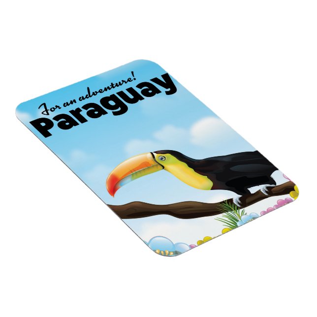Ímã cartaz de viagem do Tucano do Paraguai (Lado Direito)