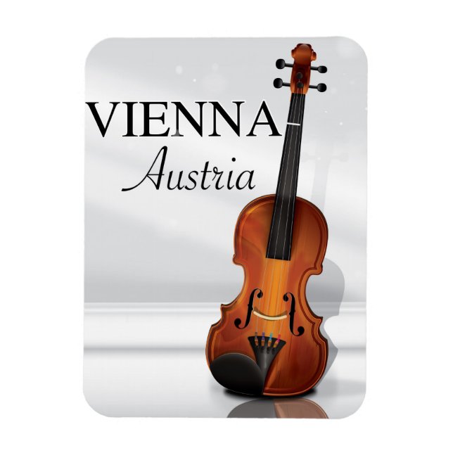Ímã Cartaz de viagem do violino de Viena Áustria (Vertical)