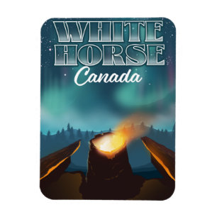 Ímã Cartaz de viagem do White Horse Canadá