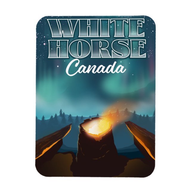 Ímã Cartaz de viagem do White Horse Canadá (Vertical)