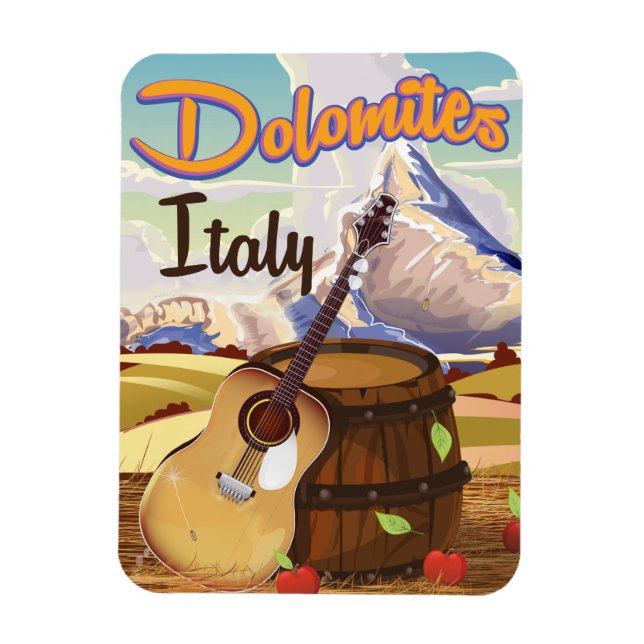 Ímã Cartaz de viagem Dolomites Itália (Vertical)